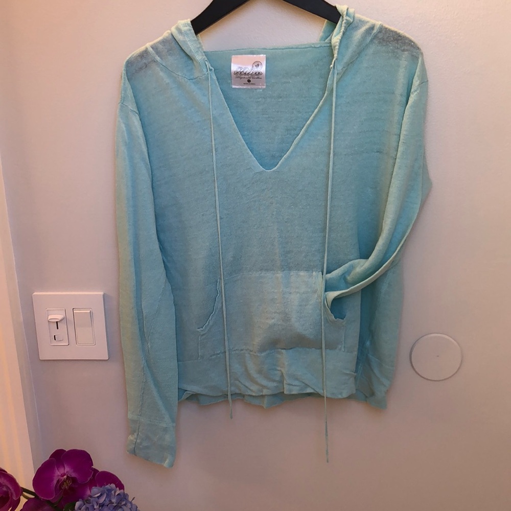 Linen, Light turquoise, HiHo light weight hoodie